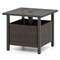 PE Wicker Outdoor Side Table with Umbrella Hole for Patio or Garden